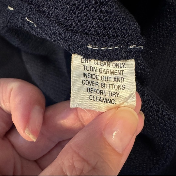 St John Santana Knit Navy Blue and Gold Jacket Size 4 - Picture 8 of 8